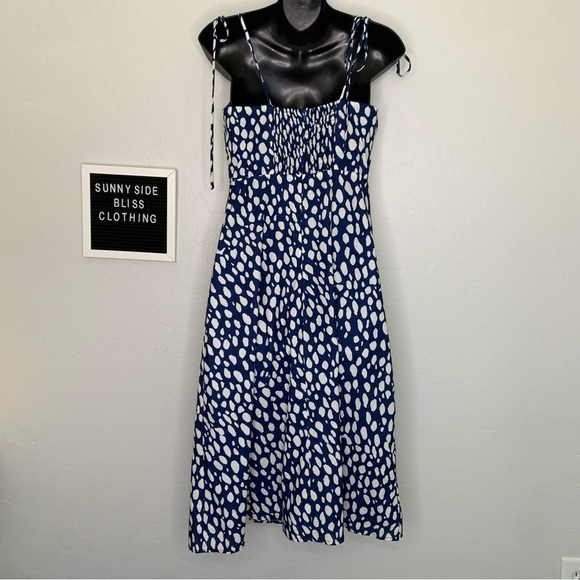 Commense Blue and White Maxi Sundress Size Small - Picture 5 of 11